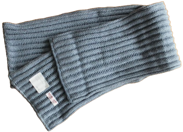 Strickschal eisblau 150 x 15 cm Patentstrick 60% Cotton