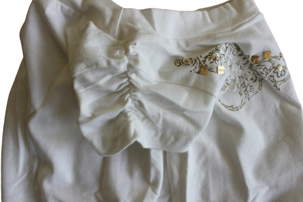 T-Shirt Perlenstickerei Weiß Größe 128-164