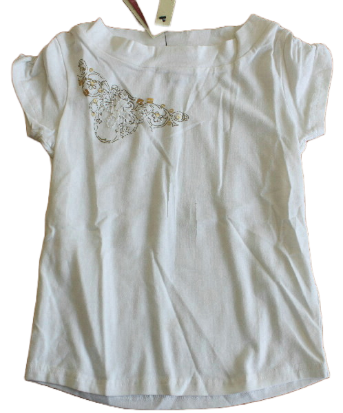 T-Shirt Perlenstickerei Weiß Größe 128-164