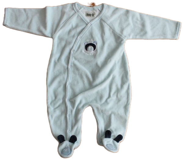 Strampler teddybear bleu Velour Baumwolle Größe 62, 68