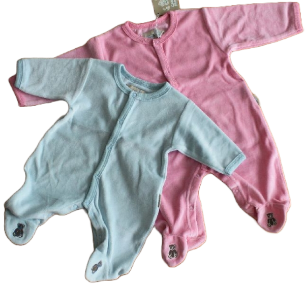 Strampler tiny teddybear rosè/bleú Velours Cotton Größe 50/62