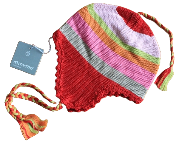 Inkamütze Strickmütze bunt Baumwolle Größe 50/55