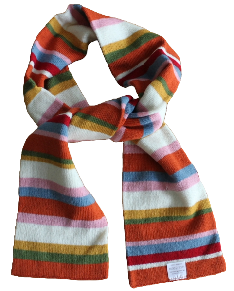 Strickschal Streifen bunt 50% Wolle
