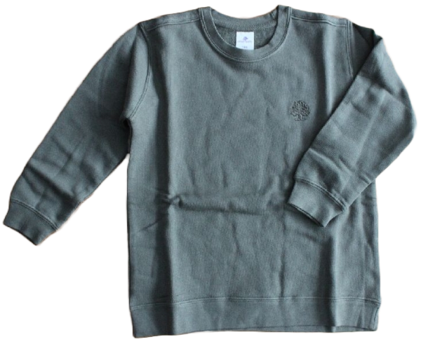 Sweatshirt 100% kbA Baumwolle steingrau Größe 104-152