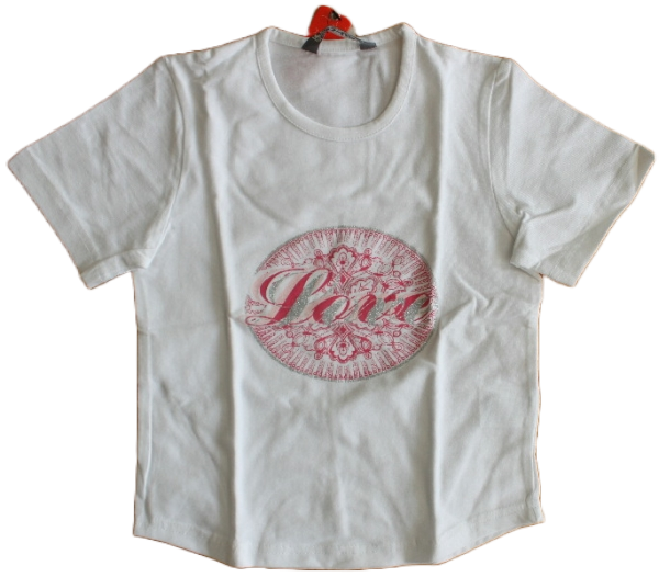 T-Shirt Love weiß/pink, silber