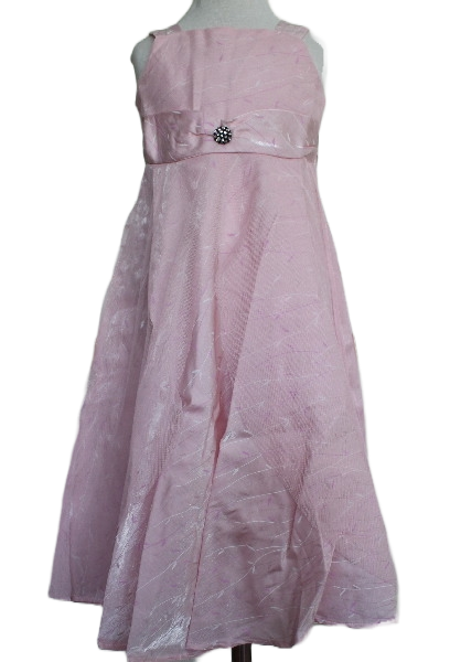 langes Kleid rosa Chiffon/Taft