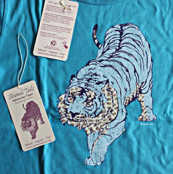 LS Shirt Animal Tails Sibirischer Tiger  blue