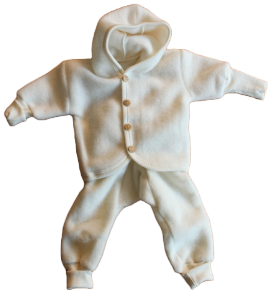 Jäckchen mit Kapuze Wollfleece kbT Fb. 01 natur Jäckchen mit Kapuze Wollfleece kbT Fb. 01 natur