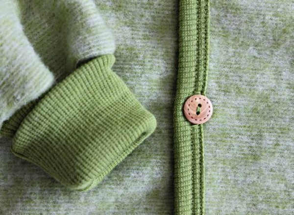 Jäckchen mit Kragen Wollfleece kbT, Fb. lindgrün Jäckchen mit Kragen Wollfleece kbT, Fb. lindgrün