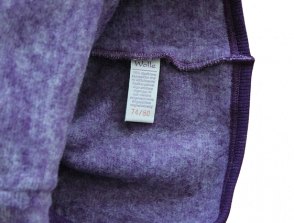 Jäckchen mit Kapuze Wollfleece kbT, Fb. lila melange Jäckchen mit Kapuze Wollfleece kbT, Fb. lila melange