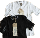 Rippshirt D-XEL 100% cotton weiß/schwarz Größe 128-164