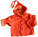 Fleecejacke mit Kapuze gefüttert, Handarbeit,  Größe 92 orange