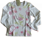 Langarmshirt butterfly weiß, rosa  Größe 122-128