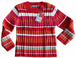 Pullover Ripp Ringel  Rot Größe 128  KIDS-UP