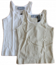 Tanktop beige, weiß ripp 97% Baumwolle D-XEL