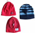 Beanie Topfmütze Baumwolle gedoppelt mit Quaste  Rot oder Marine