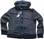 fishnet Kapuzenjacke  schwarz/silber mit Lurex Gr. 140-164