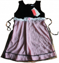 Kleid Samt Jersey Tüll Glitter Schwarz/ Rosa  Größe 116-128