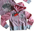 Sweatjacke hooded cardigan rosagestreift