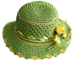 Sommerhut mit Blumenschmuck Größe 55