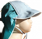 Hut mit Nackenschutz pure grau/blau 100% kbA cotton