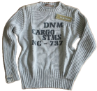 Pullover Hellgrau mit Frontdruck Mustermix