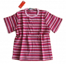 T-Shirt Rippshirt natur/rose/rot