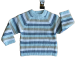 Ripp-Pullover  blau/weiß/sand Größe 92, 104