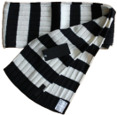 Rippschal 170 x 15 cm schwarz/weiß 50% Wolle