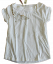 T-Shirt Perlenstickerei Weiß Größe 128-164