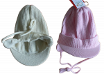 Beanie Bindemütze mit Schirm Strick 100% cotton  2 Farben