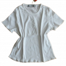 T-Shirt Weiß mit Kräuselsaum cotton